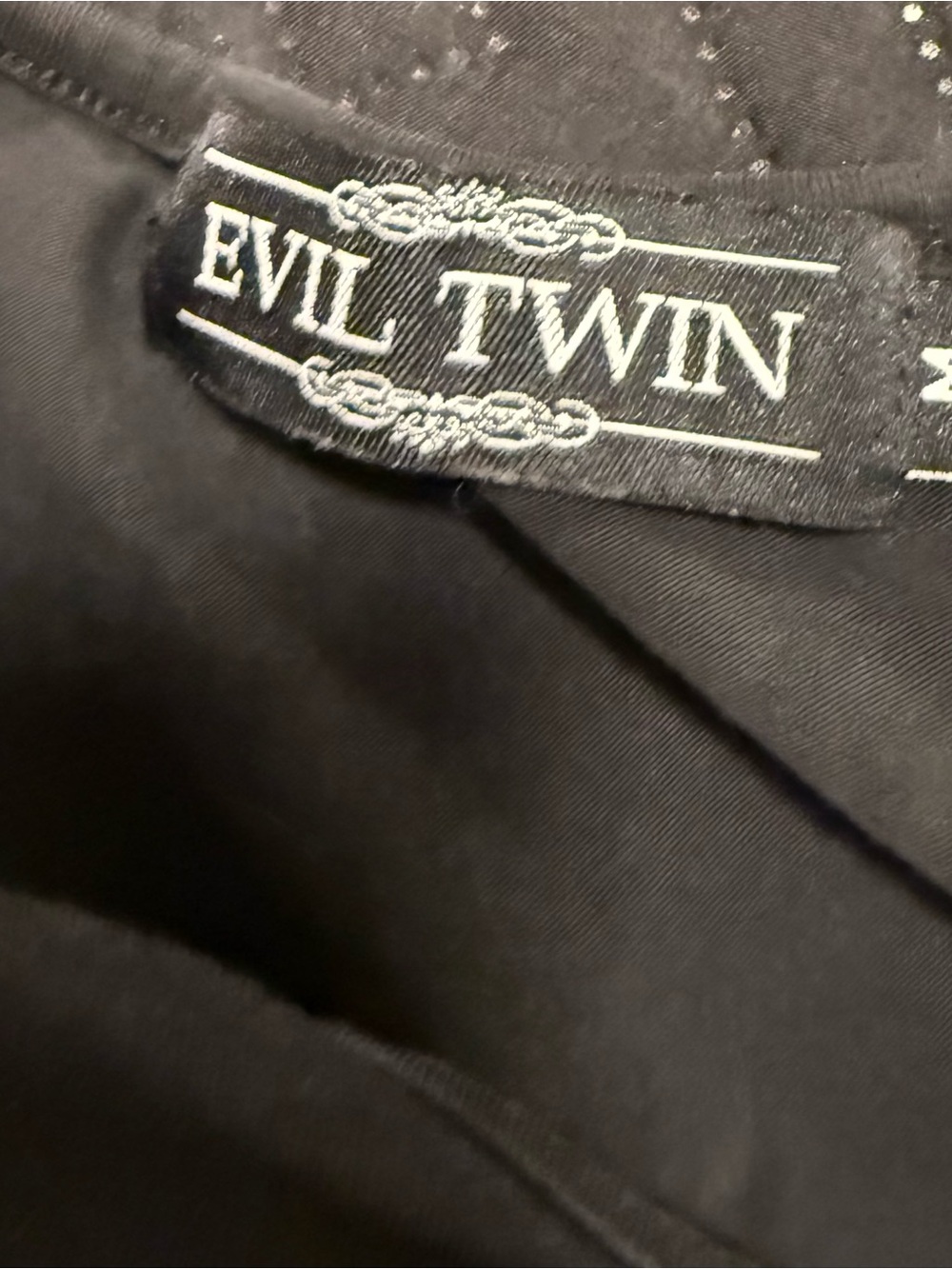 Vintage! Evil Twin Black Asymmetric Tshirt Dress w/ Safety Pin Details - Picture 5 of 5